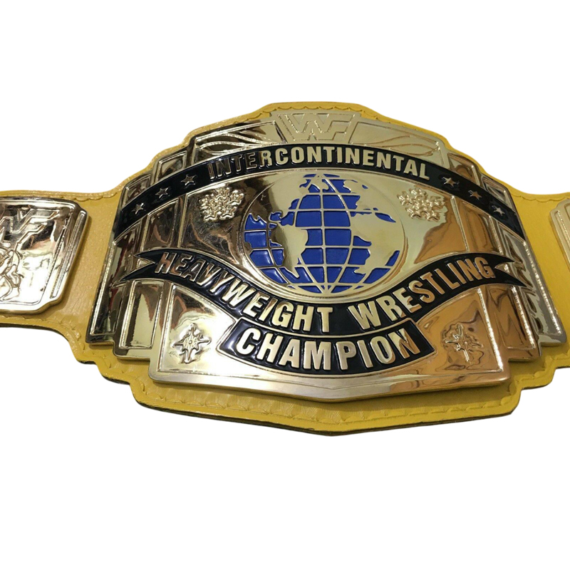 WWF INTERCONTINENTAL YELLOW 24K GOLD Zinc Championship Title Belt - Image 4